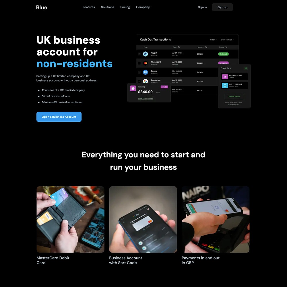 Blue Landing Page