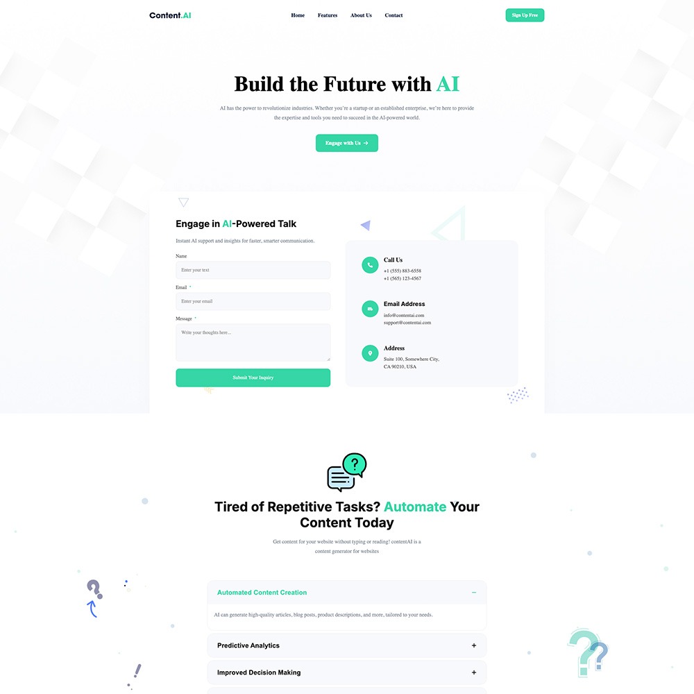 Contact Page – AI Website Template