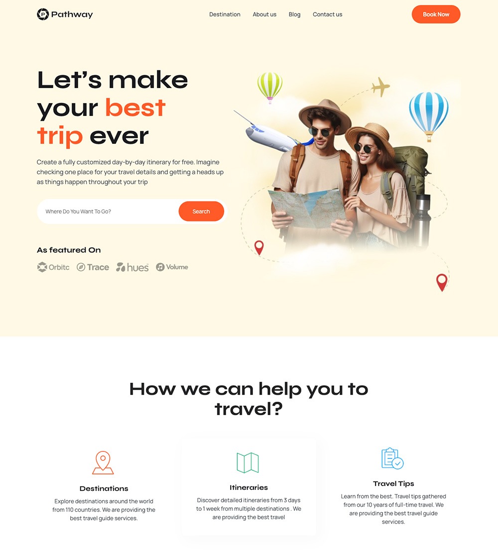 Pathway – Travel and Tourism Wesbites Template