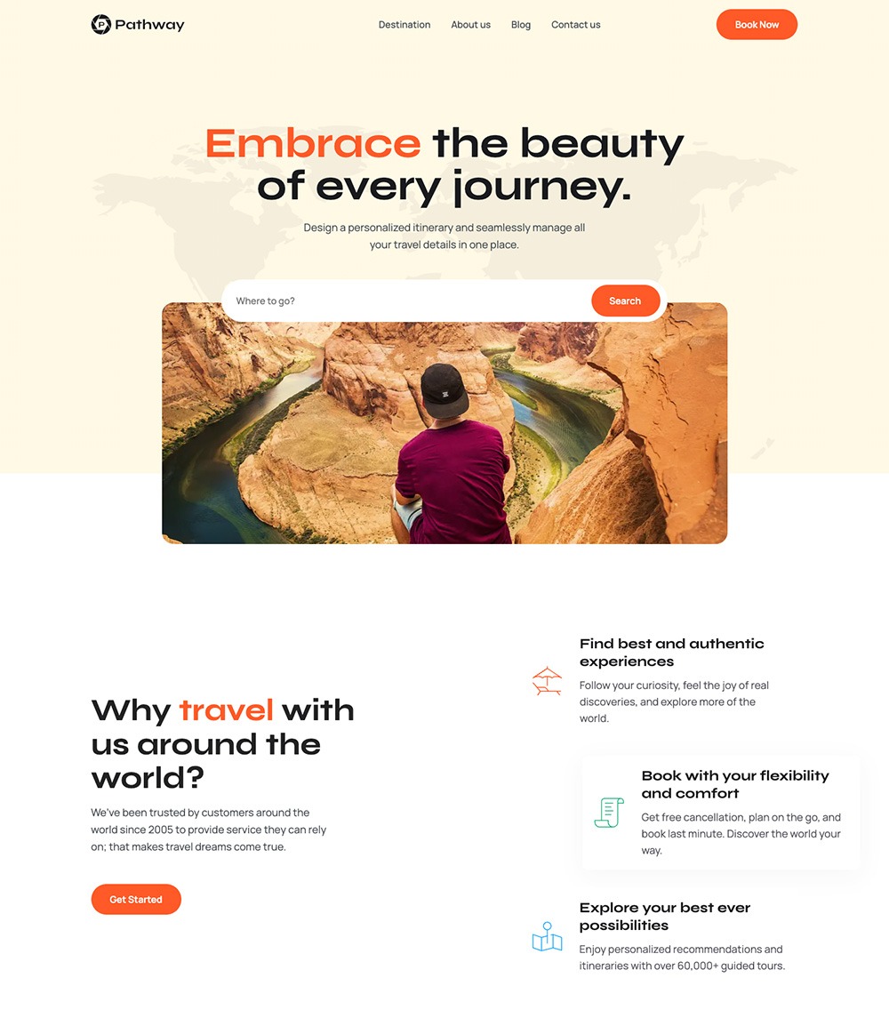 Pathway – Travel and Tourism Wesbites Template