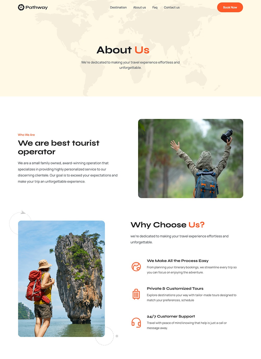 About us – Travel and Tourism Wesbites Template
